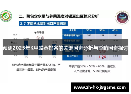 预测2025年K甲联赛排名的关键因素分析与影响因素探讨